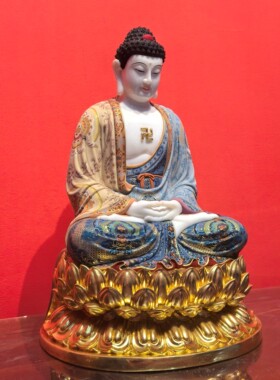 释迦牟尼佛像家用娑婆三圣三宝佛