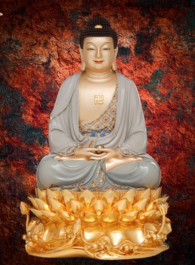 娑婆三圣释迦摩尼地藏王菩萨观音铜像佛祖如来观世音佛像东来紫