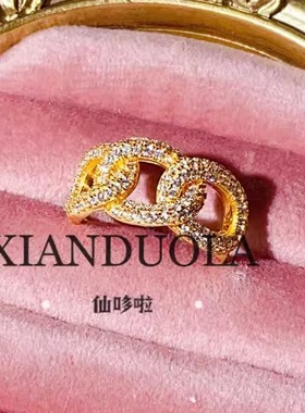 复古中古闪闪纯银戒指