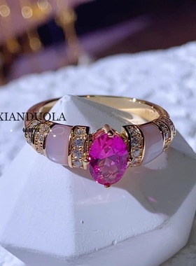 纯银女士贝母整圈戒指仙哆啦