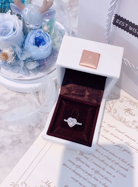 进口D色莫桑石钻戒群镶爱心形R款女结婚求婚情侣桃心订婚