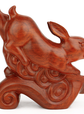 如意雕刻客厅动物小兔子工艺品