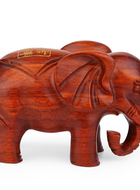 木雕家居客厅大象摆件礼物送新人
