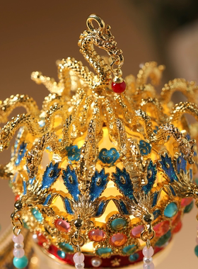 圣诞礼物博物馆文创凤冠小夜灯办公室桌面装饰摆件工位情绪稳定器