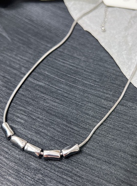 钛钢圈圈项链短款锁骨链冷淡风个性简约百搭气质choker毛衣链短款