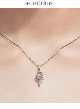 PT950铂金项链女轻奢小众18k白金吊坠女秋冬2025年新款潮高级配饰