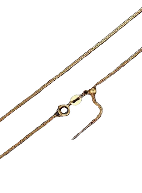 18k黄金色万能链项链女穿珍珠素链针式细款可调节锁骨链au750单链