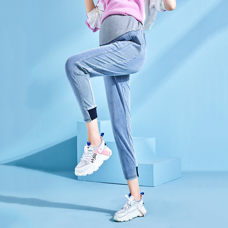 孕之彩春秋季九分宽松外穿孕妇裤子 孕之彩服饰孕妇直筒裤