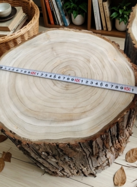 ins风木桩摆件大原木墩底座树桩拍摄道具幼儿园手工木柱园艺装饰