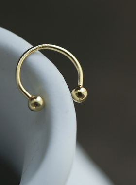韩版螺纹圆珠简约款纯银耳钉