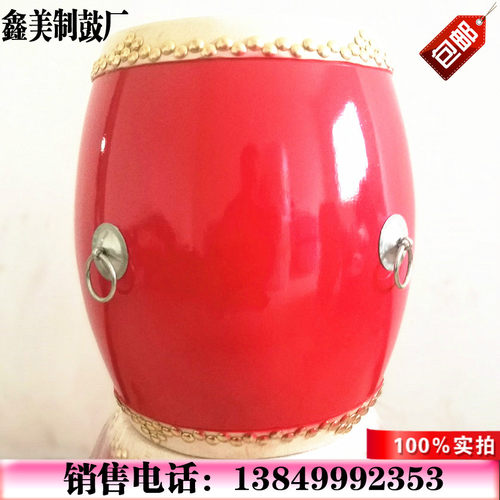 堂鼓/小战鼓/红鼓/高鼓头层牛皮/益智早教/舞蹈教学用6寸黄牛皮鼓 - 图3