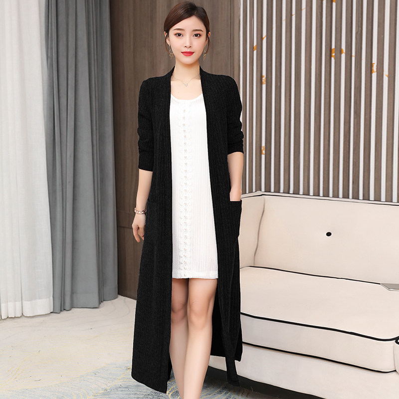 春秋冬加厚针织开衫中长款宽松毛衣 芙黛怡短外套