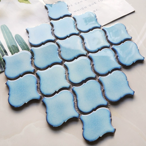 Ретро -лампа -керамический мозаичный телевизор, фон стена ванная комната кофейная сеть красная магазин плитка туалетная стойка бара