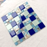 Средиземноморская голубая раковина маленькая рыба мозаика фона стены плитка плитка для мытья пруд средиземноморской морской рыбы Новая бесплатная доставка