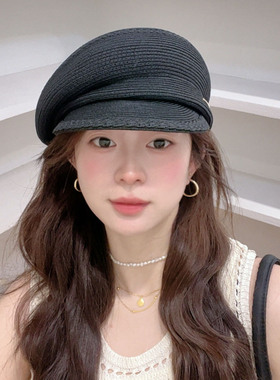 日系老钱风宽檐显脸小报童帽女