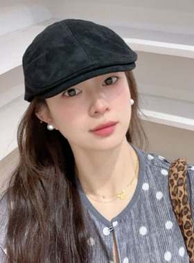 秋冬英伦风女显脸小大头围前进帽