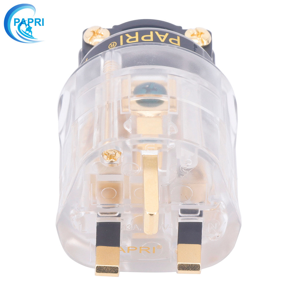 PAPRI PRE-UK-1013纯紫铜13A镀金镀铑香港英标英式音箱响电源插头 - 图3