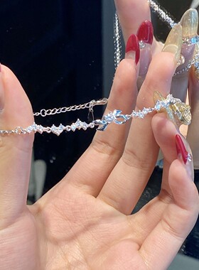 小碎钻蝴蝶结手链女轻奢小众感手串送女友七夕情人节生日礼物