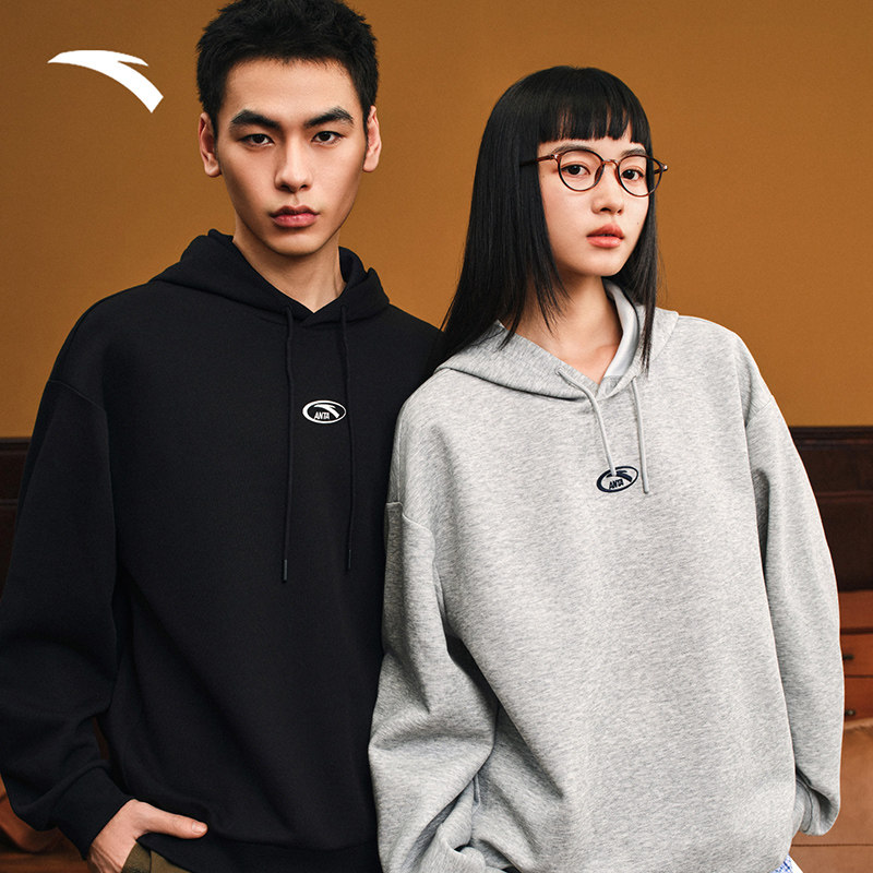 安踏卫衣男女同款2025冬季新款保暖防风宽松运动上衣连帽套头衫男,淘宝优惠券,粉丝福利购,淘宝优惠卷