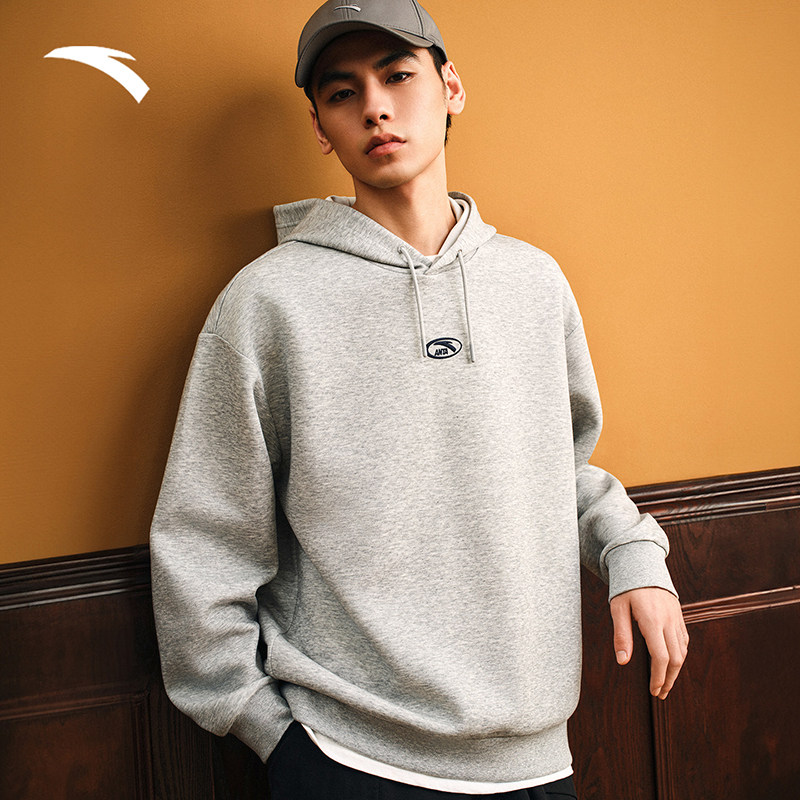 安踏卫衣男女同款2025冬季新款保暖防风宽松运动上衣连帽套头衫男,淘宝优惠券,粉丝福利购,淘宝优惠卷