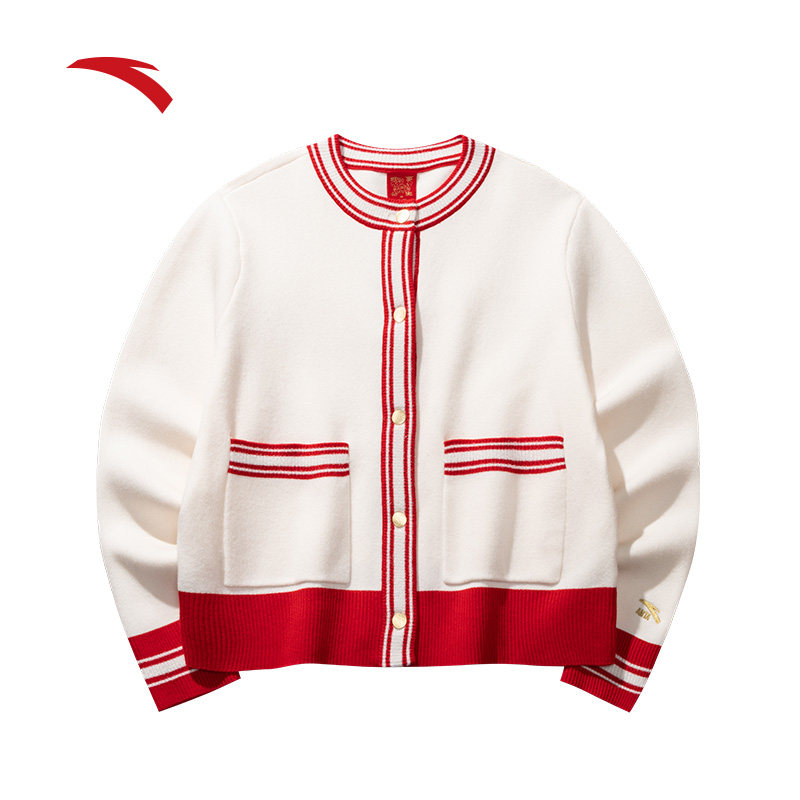 安踏好事发生丨新年红色圆领开衫毛衣女款冬季休闲外套162518734,淘宝优惠券,粉丝福利购,淘宝优惠卷