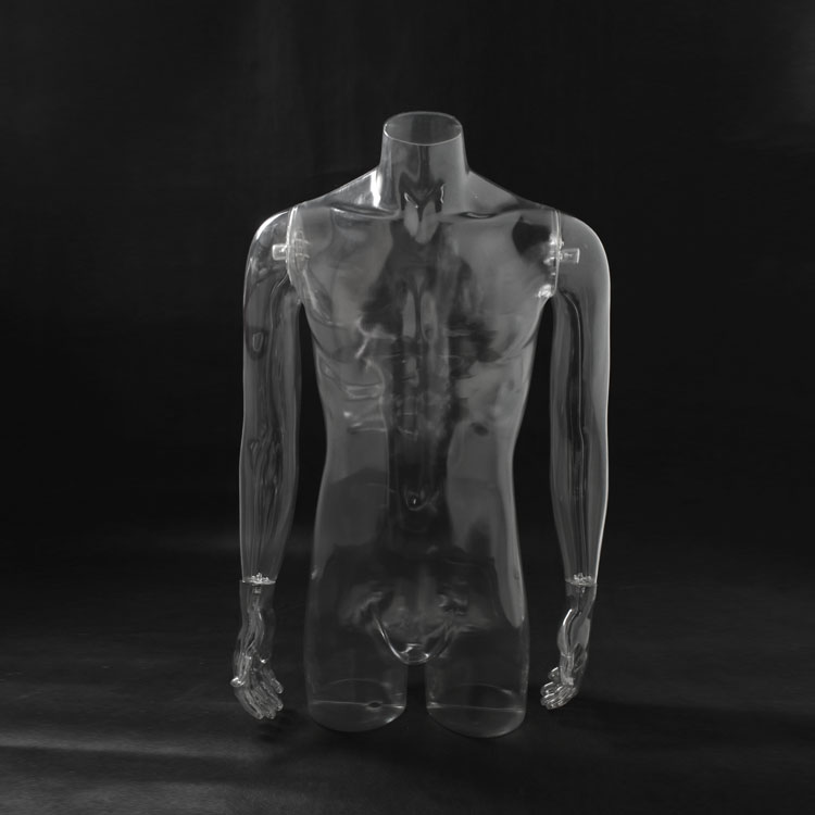 3D镂空透明假人模特道具服装店展示 半身头胸臀脚模具 电商拍照 - 图3