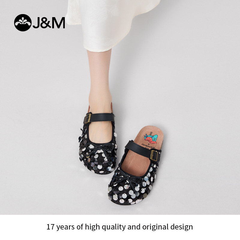 快乐玛丽勃肯鞋女2025夏季新款懒人一脚蹬舒适平底半拖孕妇包头拖,淘宝优惠券,粉丝福利购,淘宝优惠卷