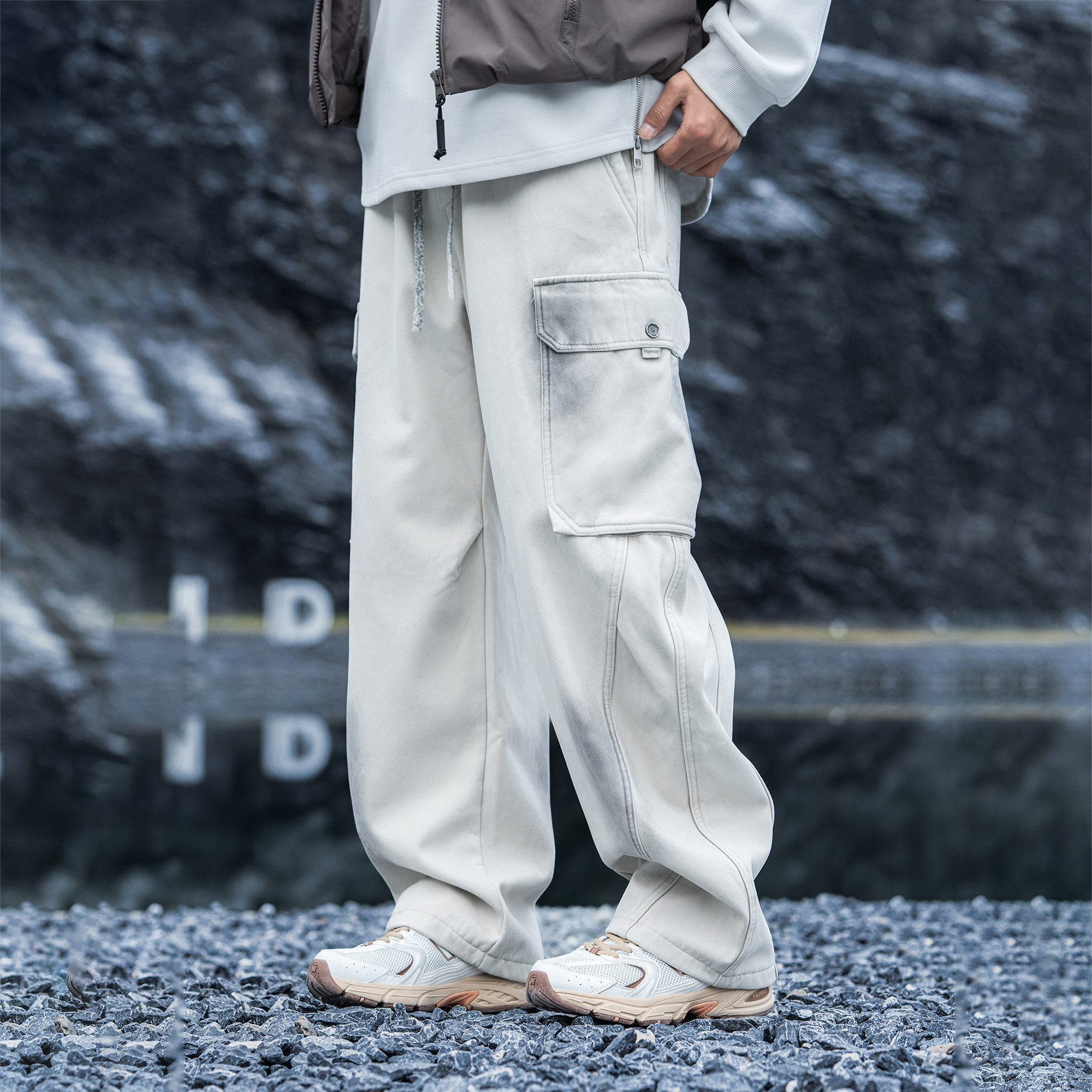AOGZ美式复古纯棉弯刀加绒工装裤2025新款秋冬男款加厚保暖长裤潮,淘宝优惠券,粉丝福利购,淘宝优惠卷