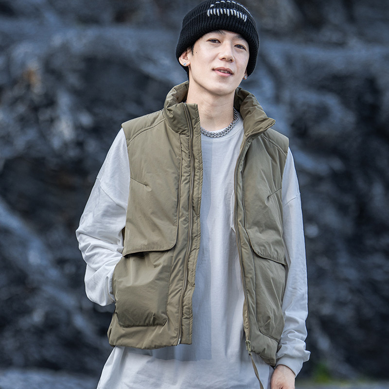 AOGZ工装羽绒马甲男女同款秋冬季抗寒显瘦宽松潮牌外穿坎肩羽绒服,淘宝优惠券,粉丝福利购,淘宝优惠卷