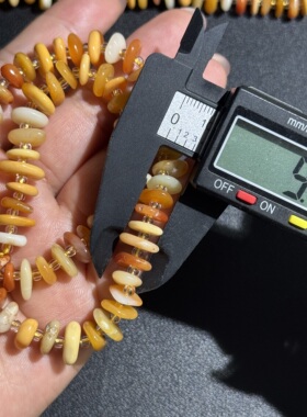 约9mm不规则中孔天然石缅黄玉隔片散珠半成品DIY项链手链配珠