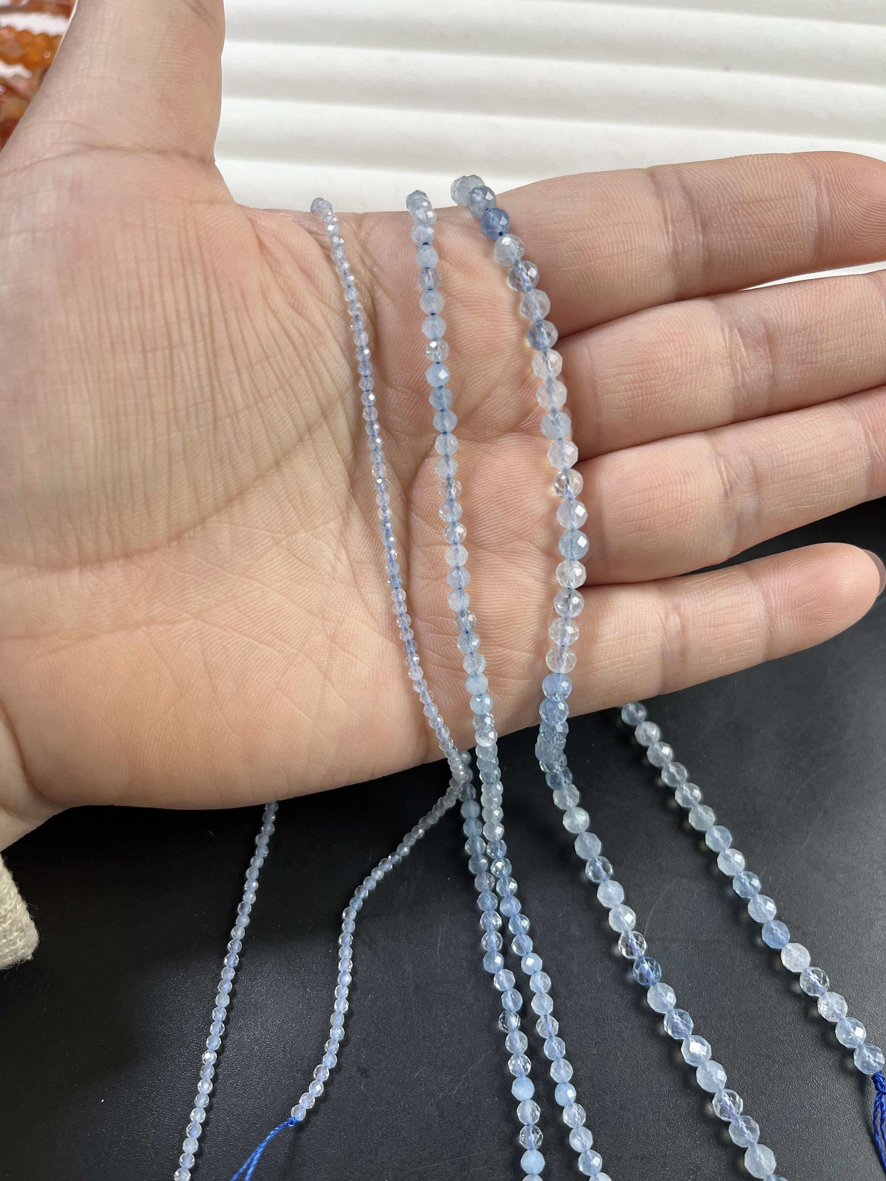 天然海蓝宝切面散珠2-4mm 好品质水晶球锁骨链手链半成品DIY饰品,淘宝优惠券,粉丝福利购,淘宝优惠卷