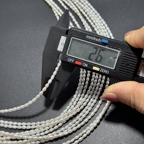 纯天然约3*4mm小米珍珠半成品散珠37cmDIY项链手链配珠光泽度好 - 图0