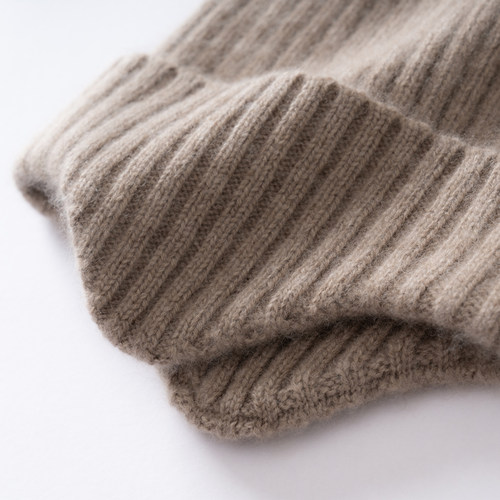 冬季100%纯羊绒儿童帽子保暖雷锋帽宝宝针织毛线帽女童护耳帽男童 - 图2