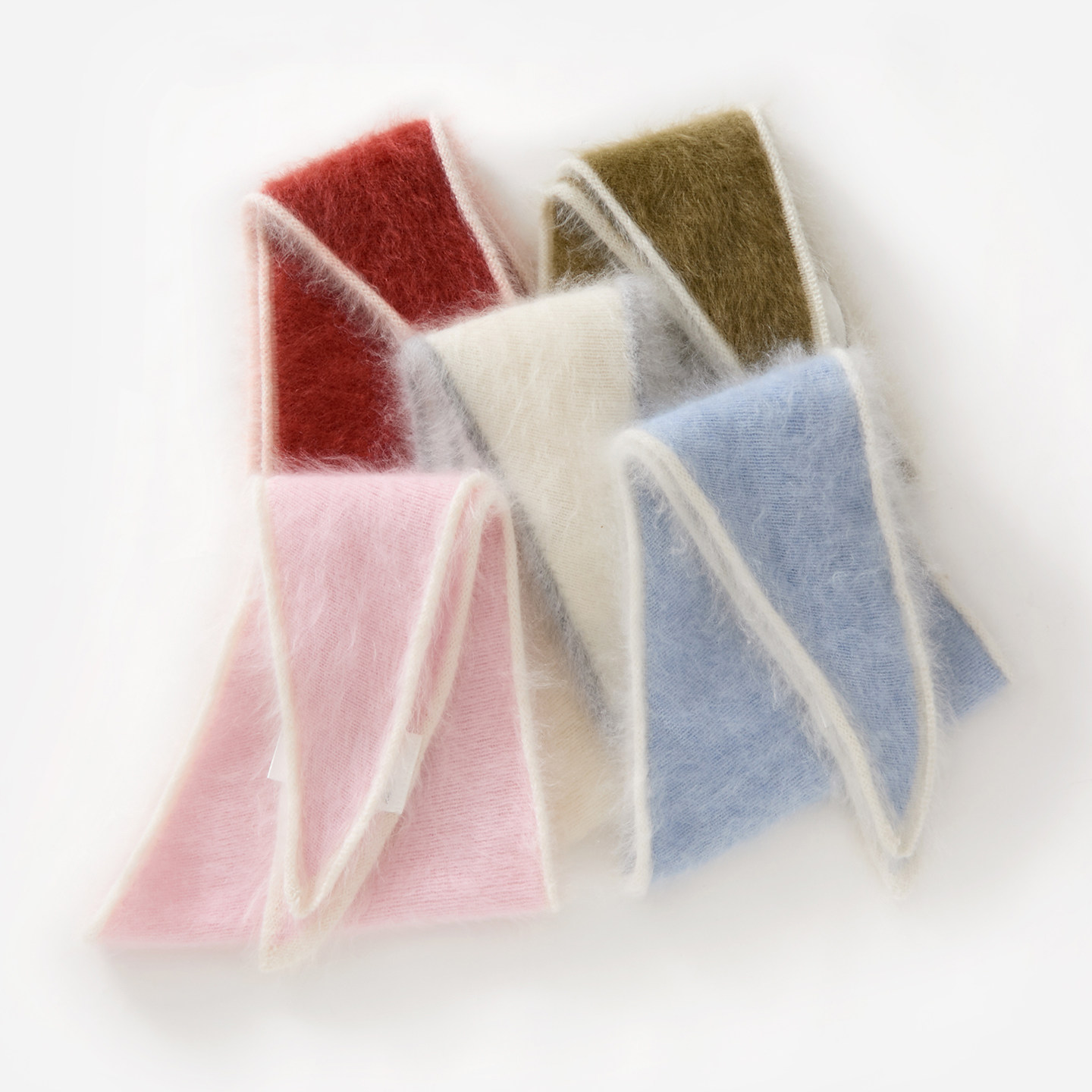 秋冬拉绒100%纯山羊绒围巾女保暖围脖韩版拼色针织三角巾外搭围脖,淘宝优惠券,粉丝福利购,淘宝优惠卷