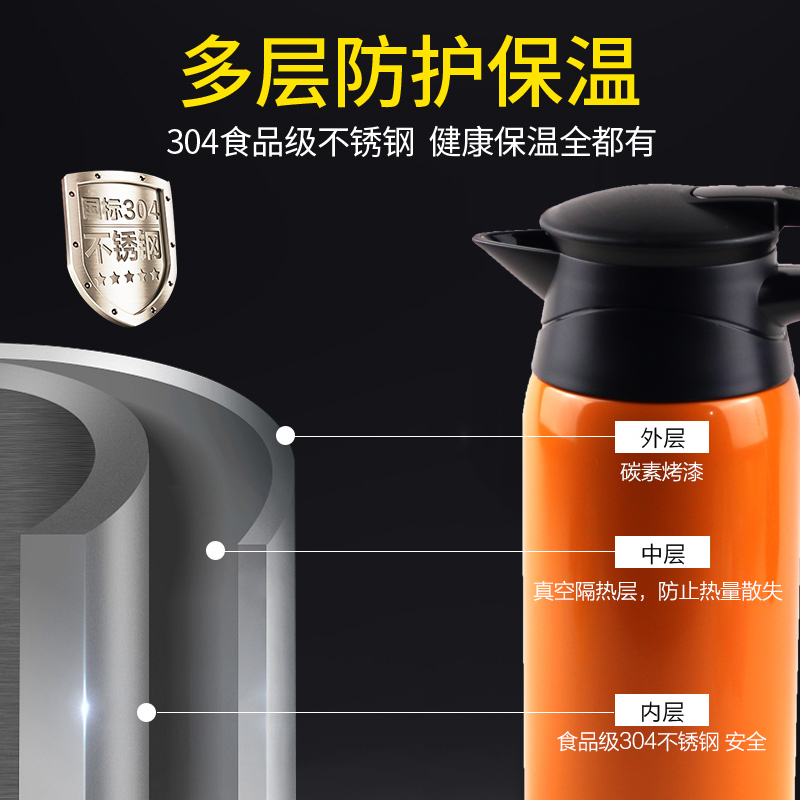 车载不锈钢烧水壶电加热汽车用热水杯12v24v大容量保温加热100度 - 图1