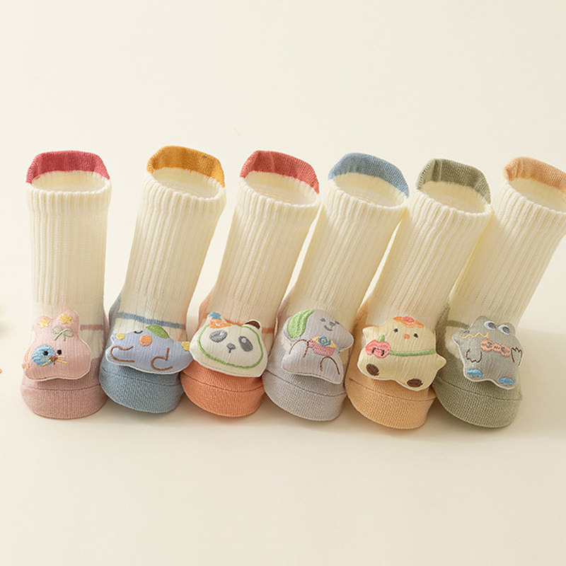 婴儿袜子春秋款玩偶公仔袜盒装防滑底满月男女宝宝新生儿棉袜,淘宝优惠券,粉丝福利购,淘宝优惠卷