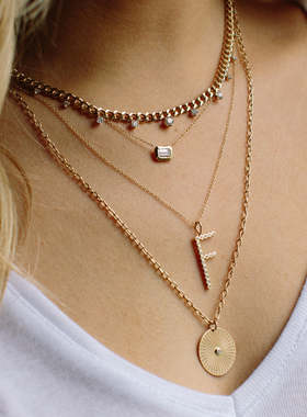 MINIBLOOM纯银十字链女锁骨链