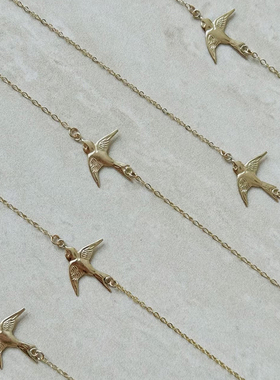 MINIBLOOMO字女金燕子项链可水洗