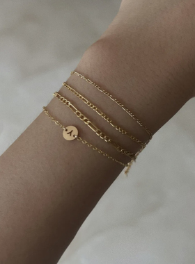 MINI BLOOM 极细1.3mm/1.5mm金色费加罗手链