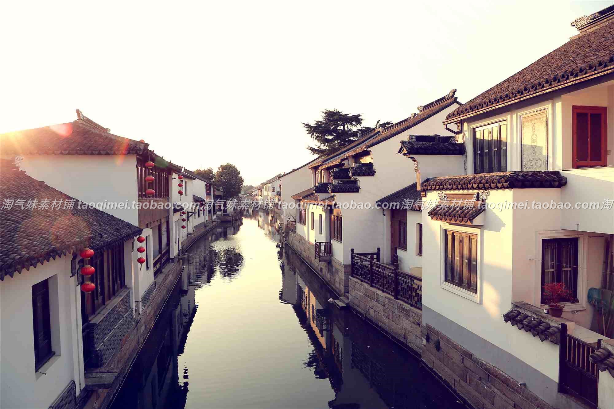 高清JPG江南水乡风景图片古村古镇烟雨古城小桥流水背景照片素材 - 图3