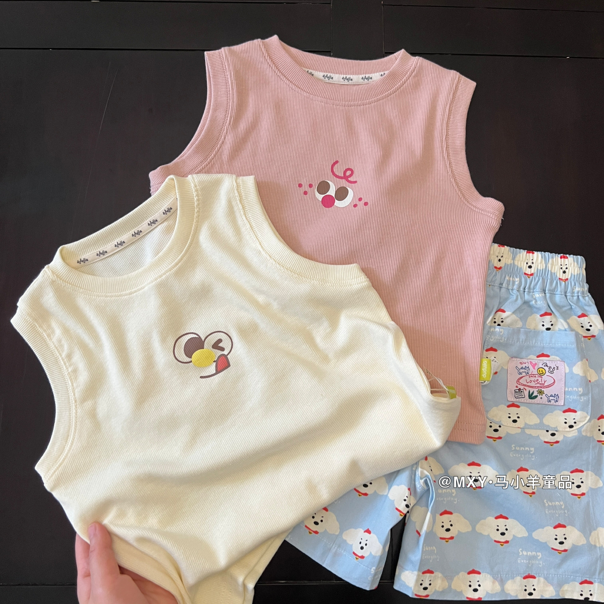 软～可爱儿童背心2025夏新款男女童卡通纯色无袖T恤宝宝百搭弹力T,淘宝优惠券,粉丝福利购,淘宝优惠卷