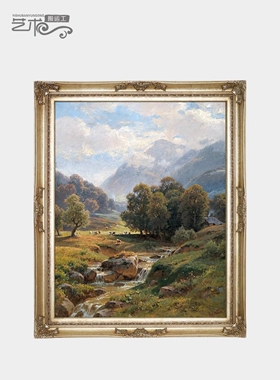 世界名油画高端美式欧式古典印象风景手绘客厅玄关挂大幅定制装饰
