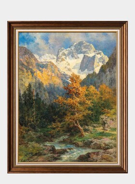 世界名油画高端欧式古典印象风景手绘客厅玄关挂有框定制装饰662