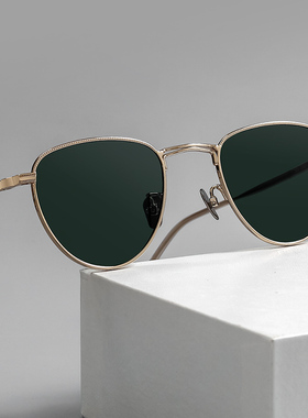 纯钛太阳眼镜小脸超轻复古圆形