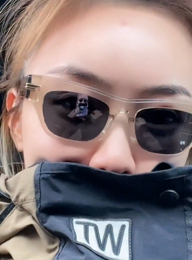 抖音网红同款墨镜女透明框偏光