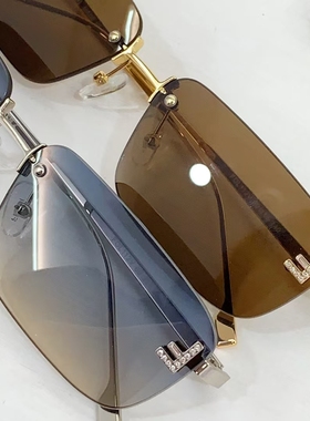 天使之微眼镜 新款欧美风墨镜女无框复古小框太阳镜时尚INS中古轻