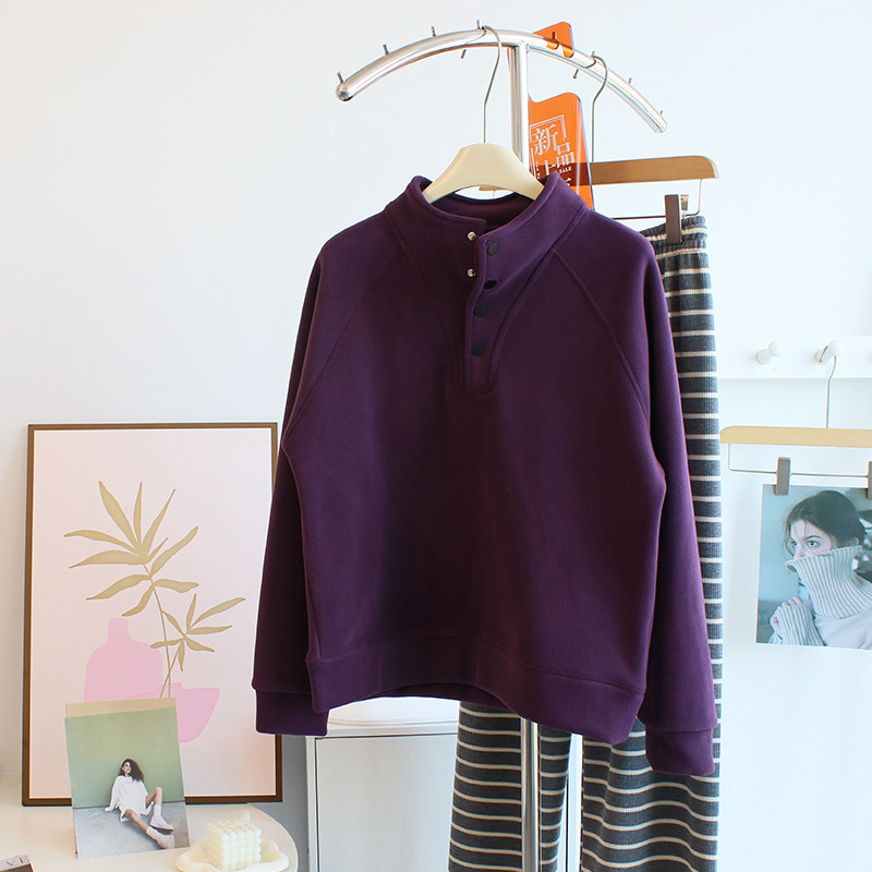 软绵绵奥利绒套头卫衣女冬季宽松加绒加厚小立领运动休闲绒衫外套,淘宝优惠券,粉丝福利购,淘宝优惠卷