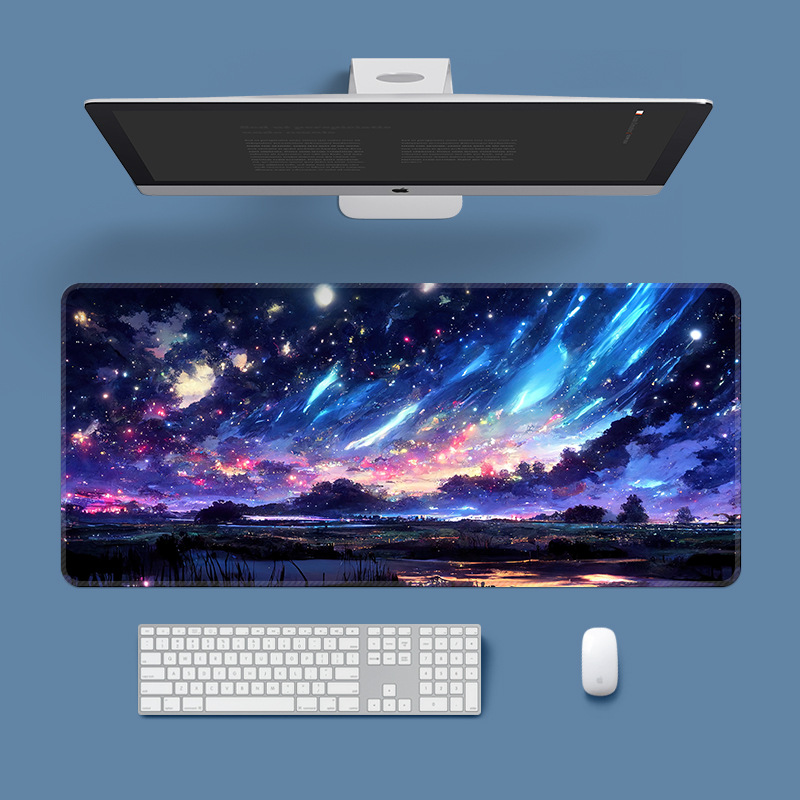 Scenery Aurora Clouds Sunset Sky Washable Office Mouse Pad Extra Large Game Computer Thickened Desk Pad
