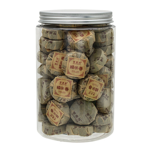 云南普洱茶鼎房糯米香普洱茶熟茶小玉饼牛皮纸天方地圆500克 包邮 - 图3