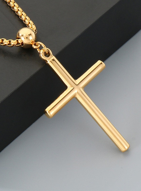Cross chain for men women necklace fashion gold color silver